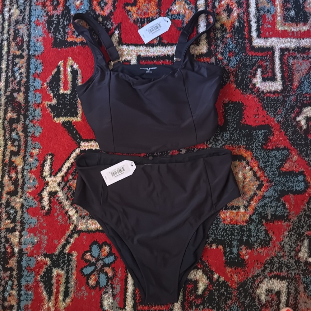 NWT BUNDLE Universal Standard Square Neck Bikini Top AND High Waist Bottom